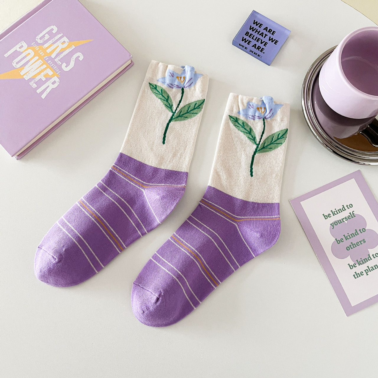 Original New Arrivals Purple Female Cotton Socks