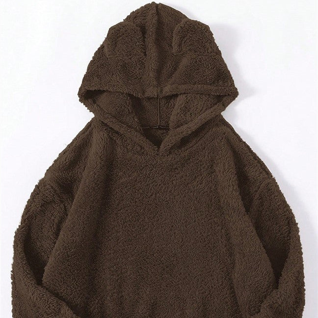 Men's Fashion Fluffy Rabbit Ears Hooded Warm Sweater