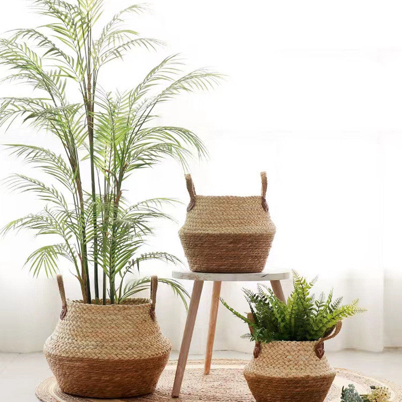 Household Fashion Simple Plant Crafts Straw Woven Flowerpot