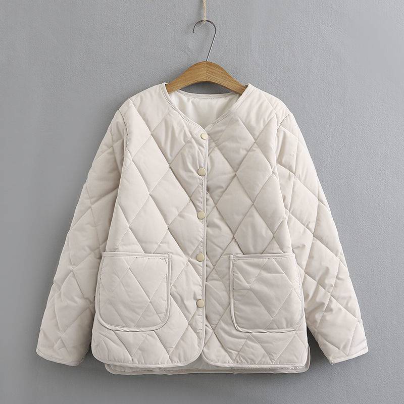 Prismatic Quilted Large Pocket Solid Color Small All-match Jacket