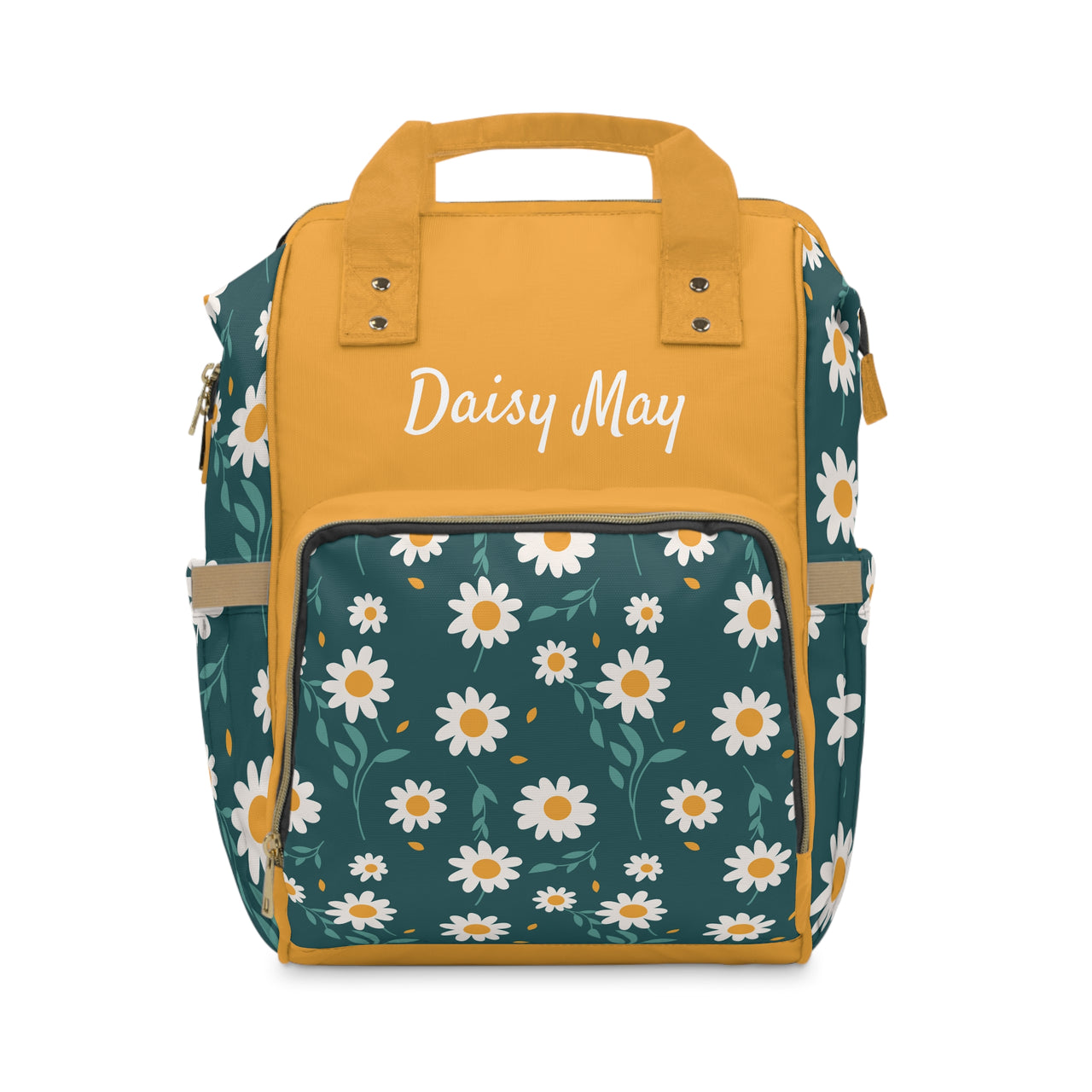 Personalized Cute Daisy Girls Multifunctional Diaper Backpack, Newborn Gift, Baby Shower Gift, Baby Diaper Bag Nappy Stroller Bag