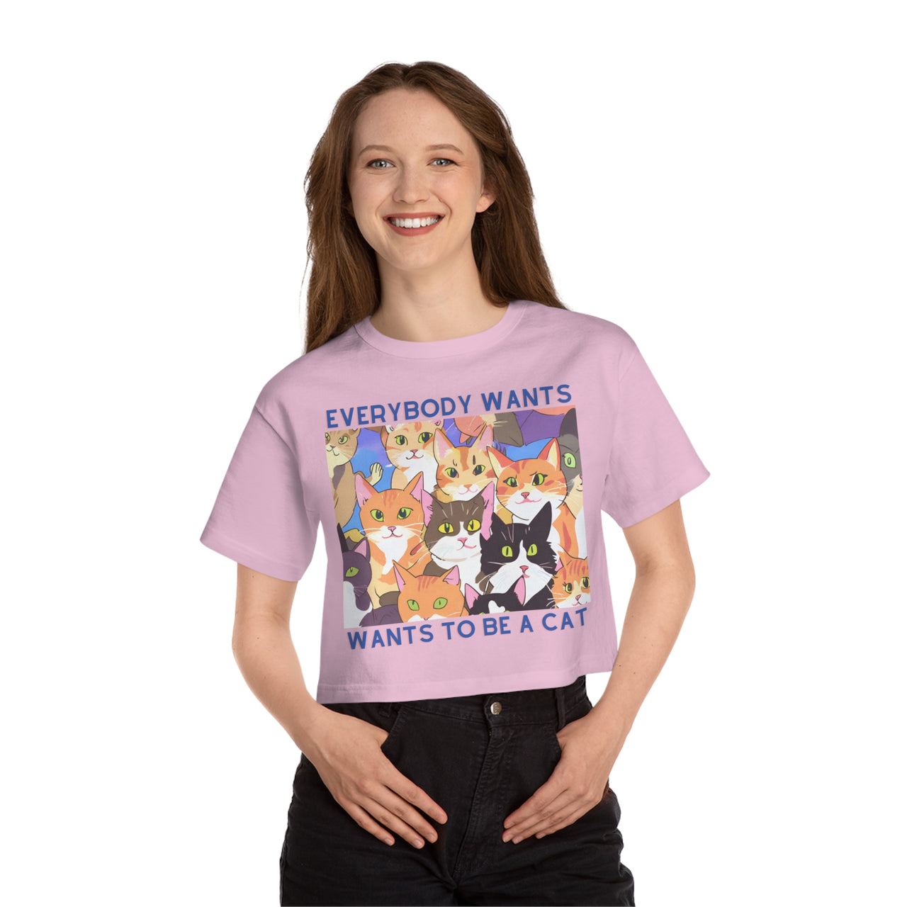 Everybody Wants To Be A Cat Champion Women's Heritage Cropped T-Shirt