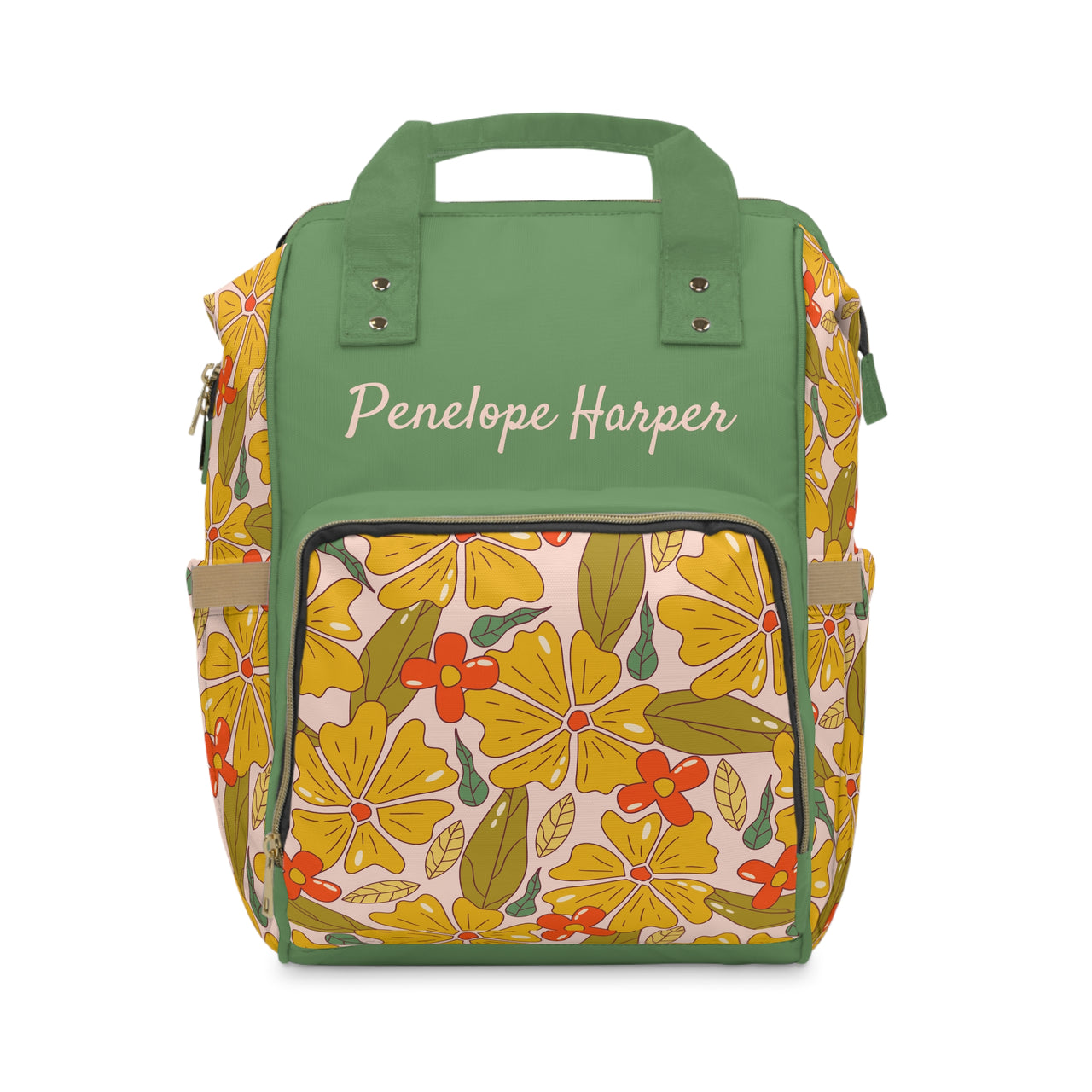 Personalized Groovy 70s Flower Power Girls Multifunctional Diaper Backpack, Newborn Gift, Baby Shower Gift, Baby Diaper Bag Nappy Stroller