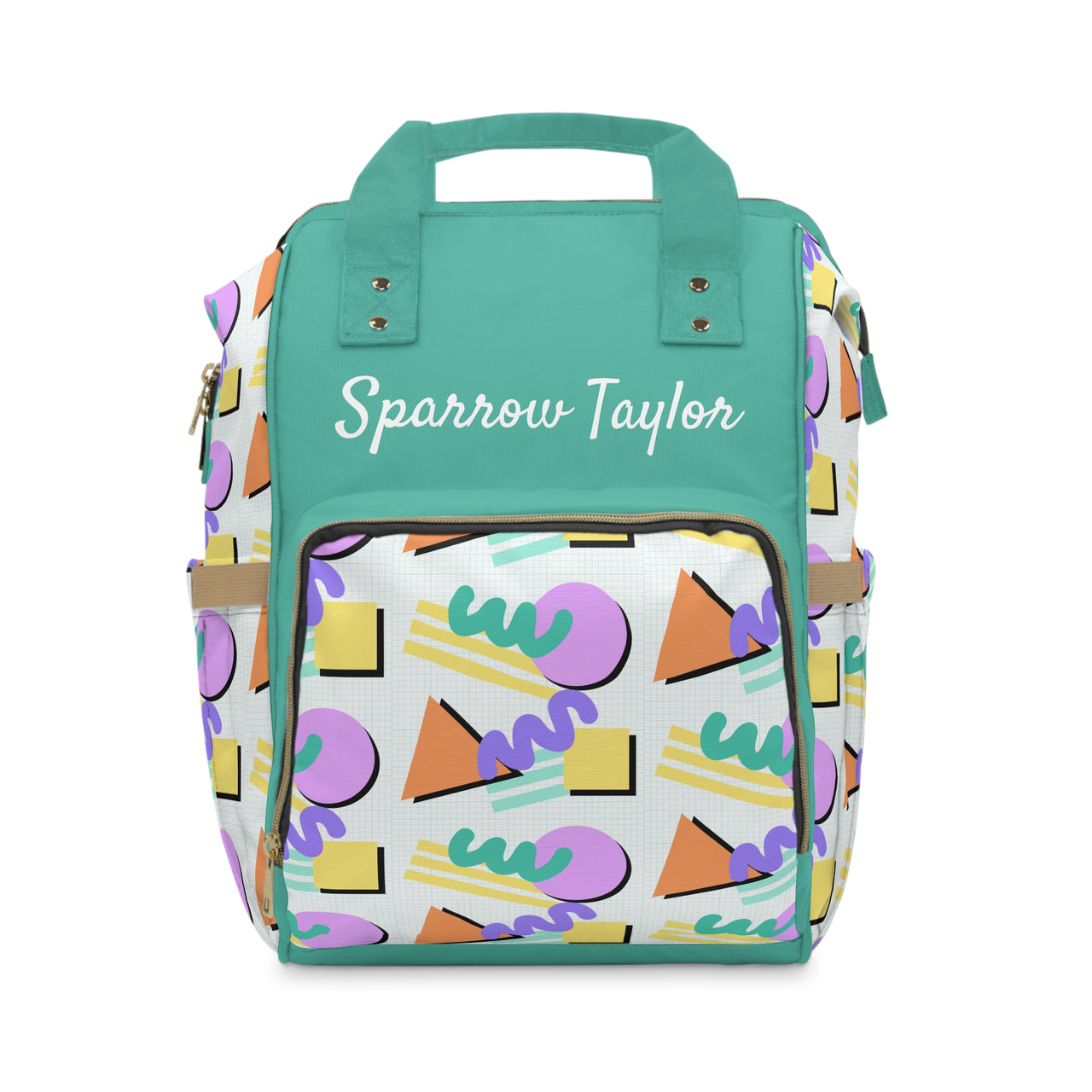 Personalized 90's Inspired Pattern Multifunctional Diaper Backpack, Newborn Gift, Baby Shower Gift, 90s Backpack