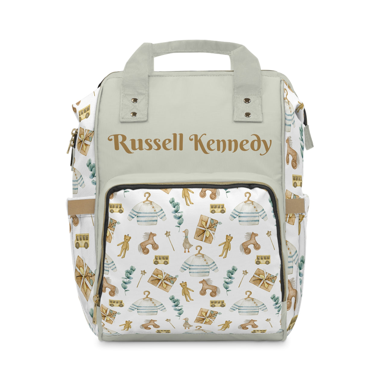 Personalized Baby Boy Pattern Multifunctional Diaper Backpack, Newborn Gift, Baby Shower Gift, Toy Themed Babyshower