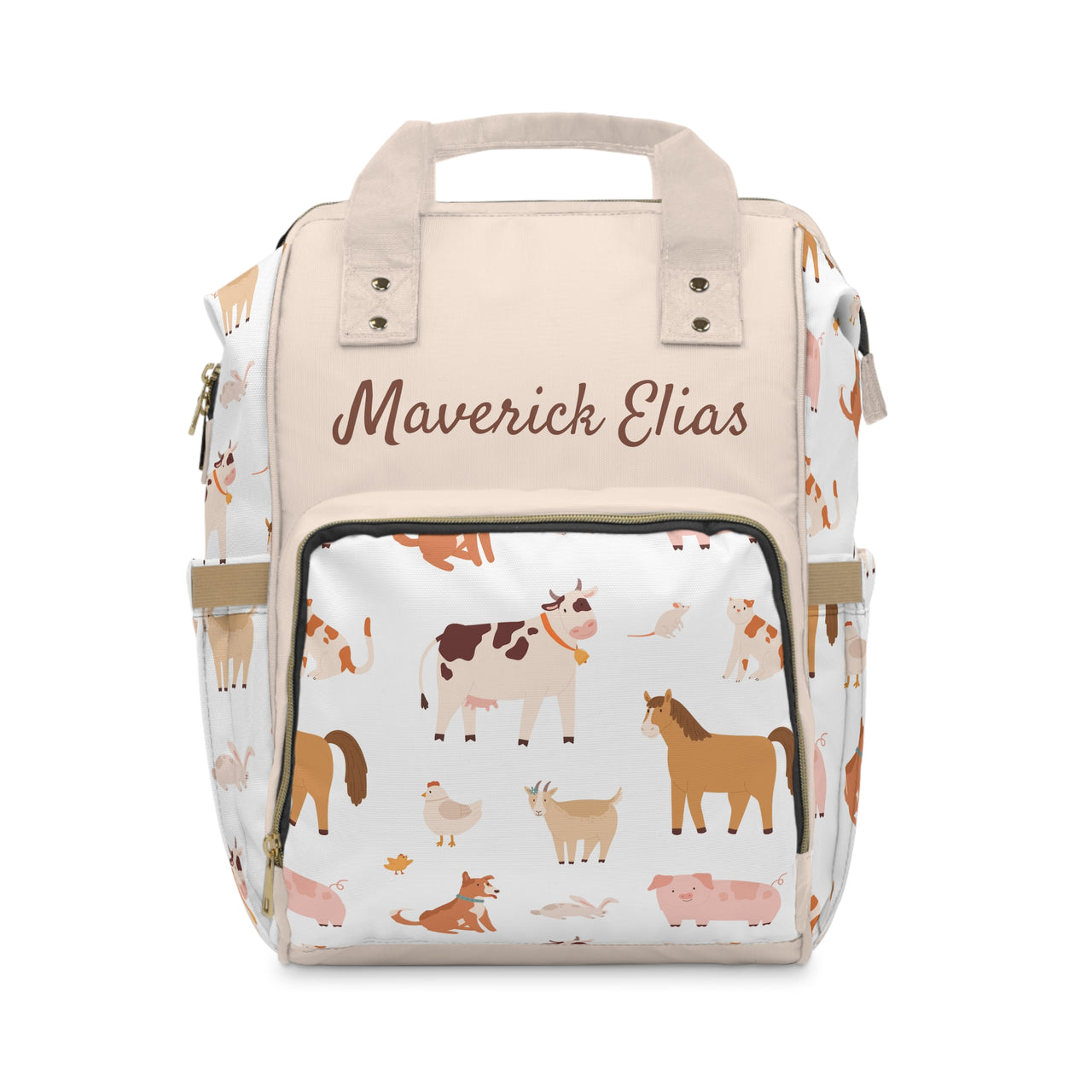 Personalized Farm Animals Multifunctional Diaper Backpack, Newborn Gift, Baby Shower Gift, Baby Diaper Bag Nappy Stroller Bag
