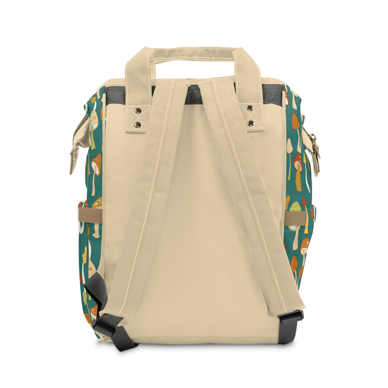 Personalized Mushroom Woodland Print Pattern Multifunctional Diaper Backpack, Newborn Gift, Baby Shower Gift, Mushroom Backpack