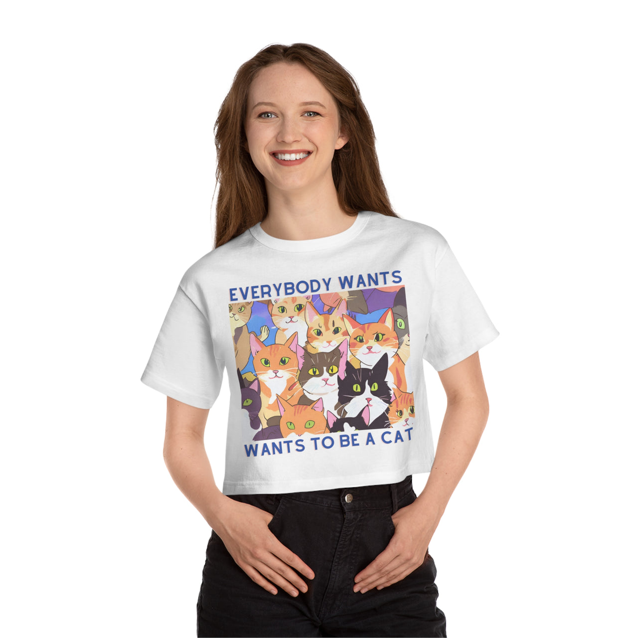 Everybody Wants To Be A Cat Champion Women's Heritage Cropped T-Shirt