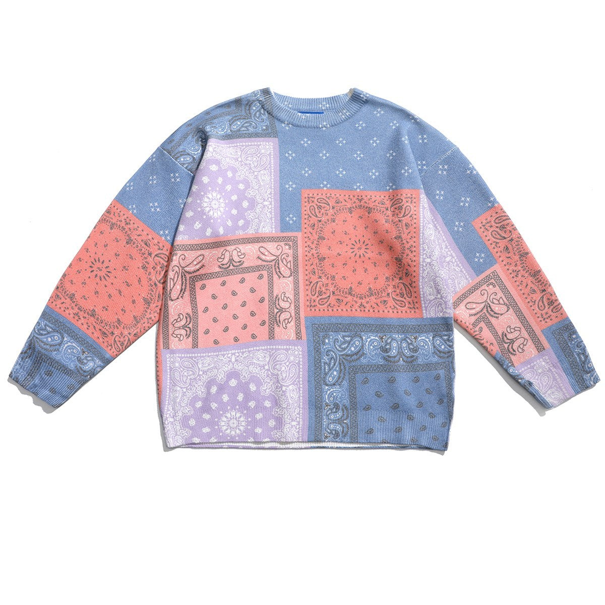 Stitching Cashew Flower Trend Sweater Men's Personality