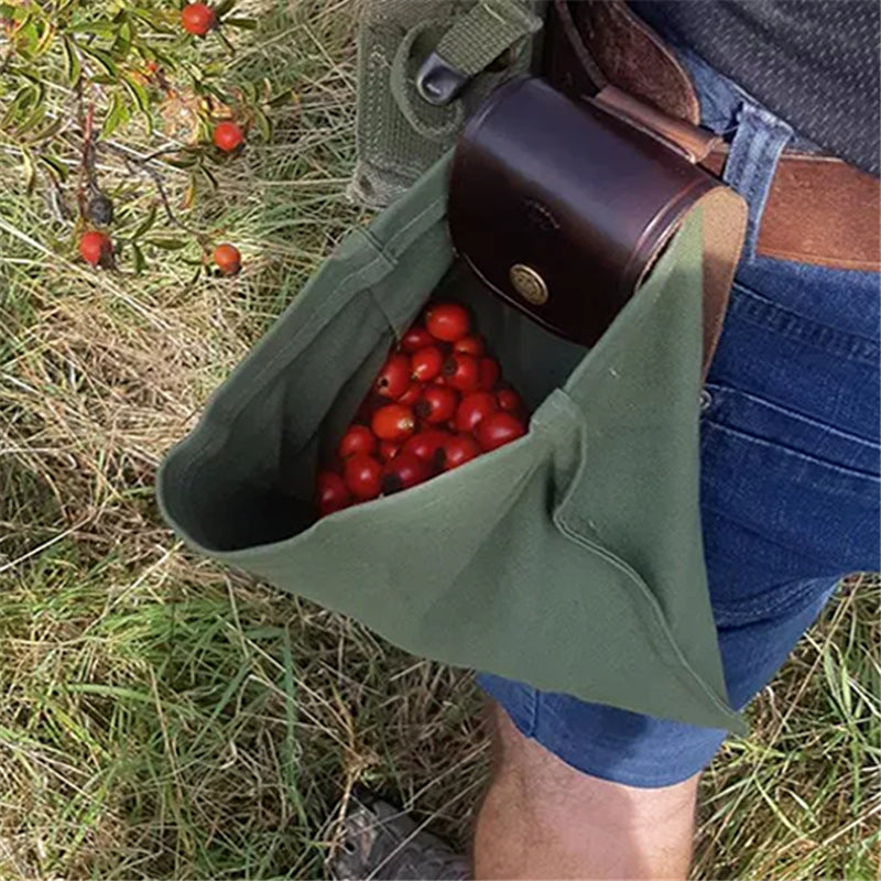 Hiking Portable Folding Waist Bag Camping Berry Storage Bag