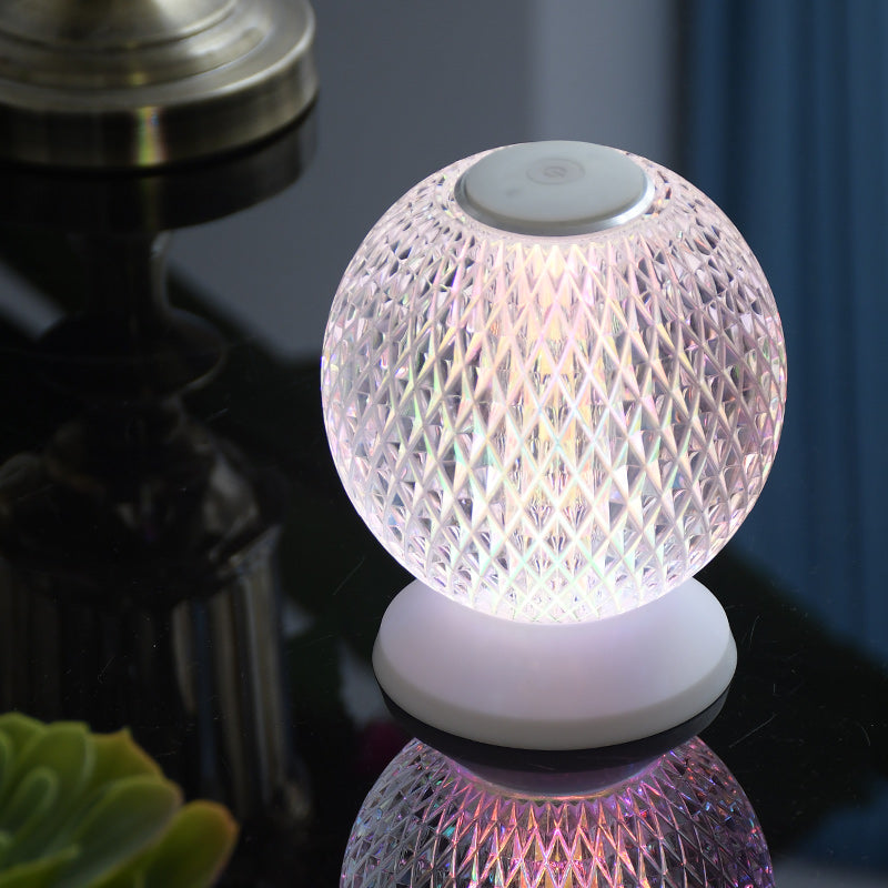 Acrylic Crystal LED Bedside Lamp RGB Touch Switch Desk Lamp Home Decoration