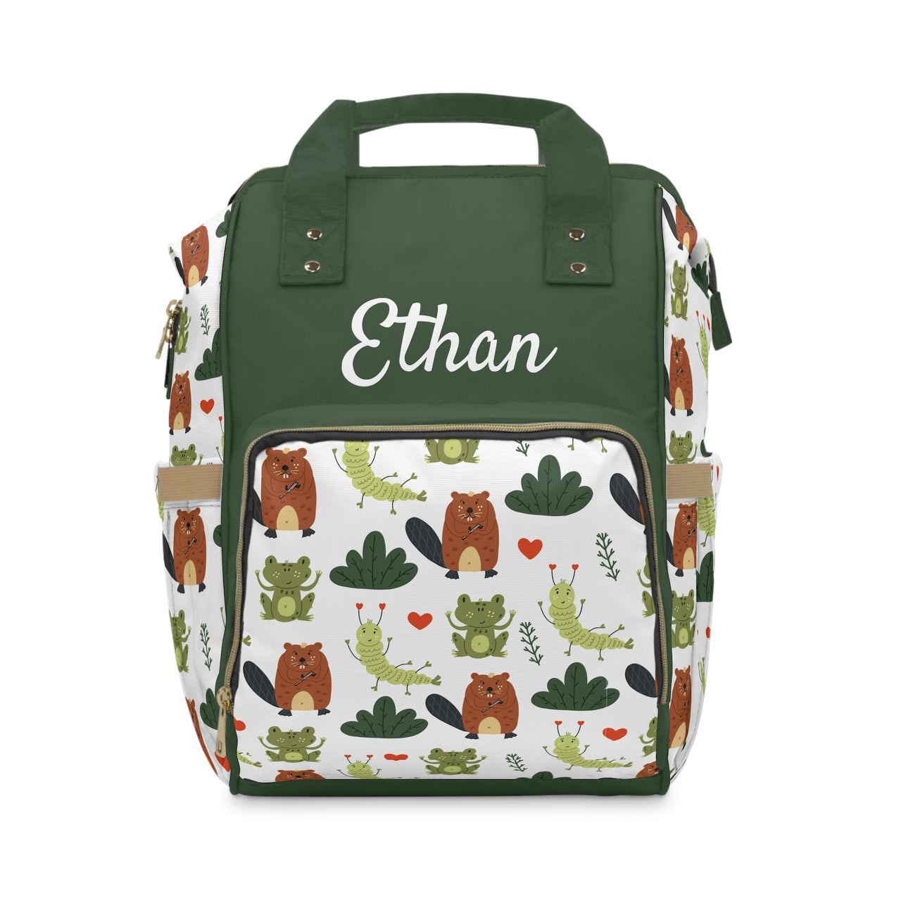 Ethan Woodland Animals Multifunctional Diaper Backpack, Newborn Gift, Baby Shower Gift, Baby Diaper Bag Nappy Stroller Bag