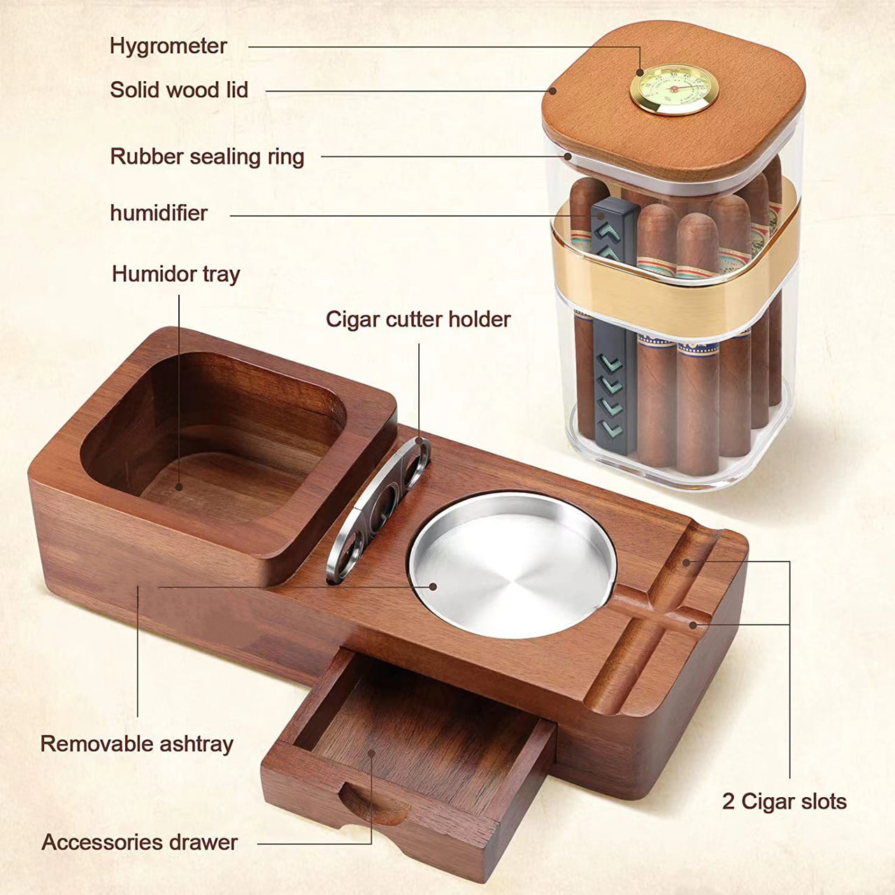 Table Top Cigar Storage Box