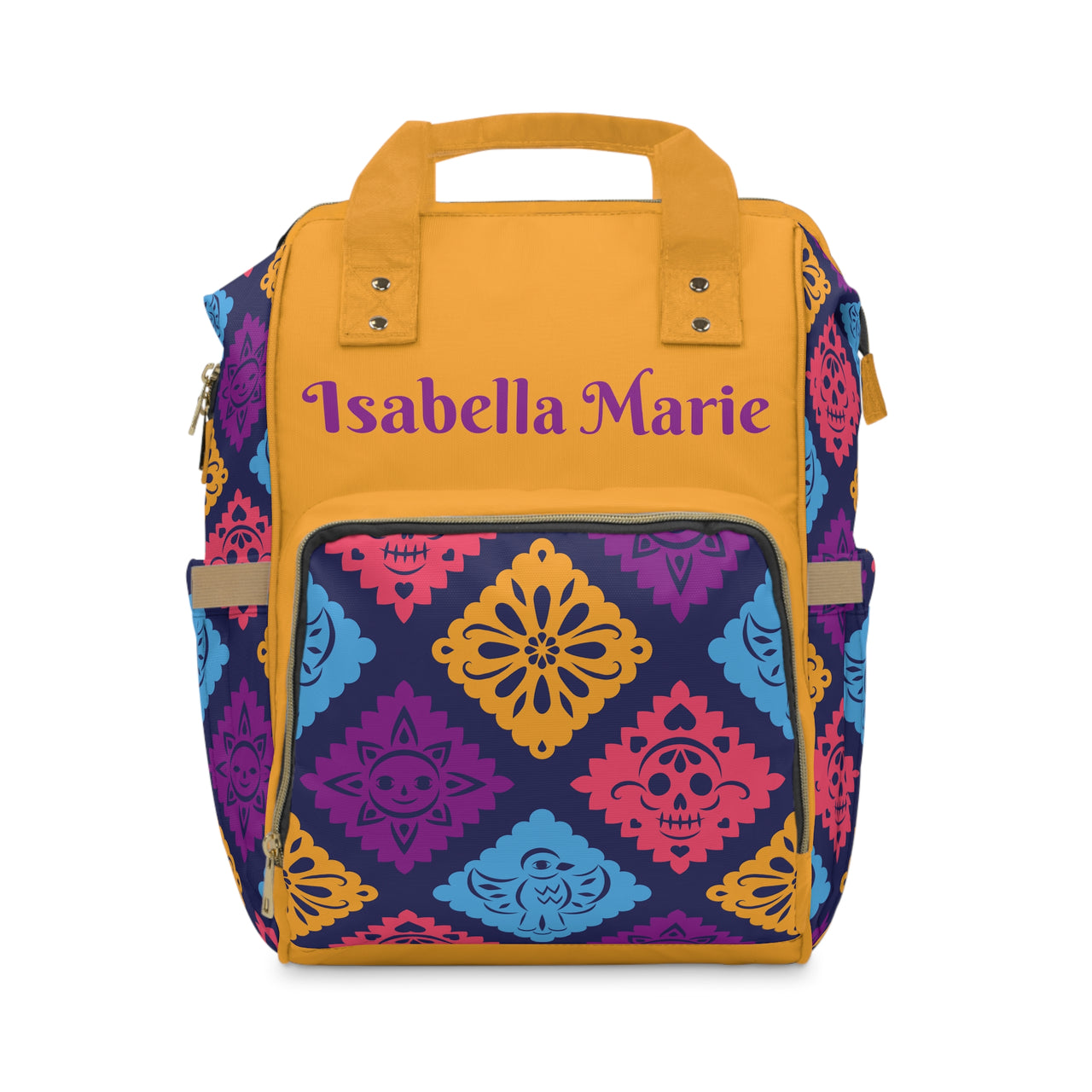 Personalized Mexico Inspired Multifunctional Diaper Backpack, Newborn Gift, Baby Shower Gift, Mexican Color Backpack