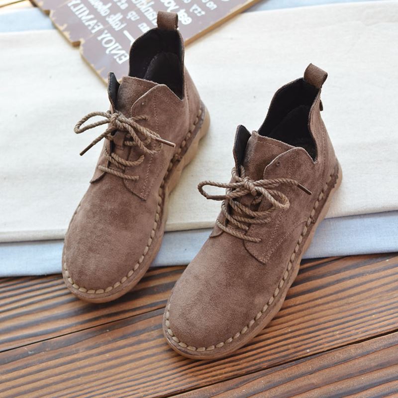 Short Boots And Ankle Boots Retro Literary Flat Shoes Casual Martin Boots