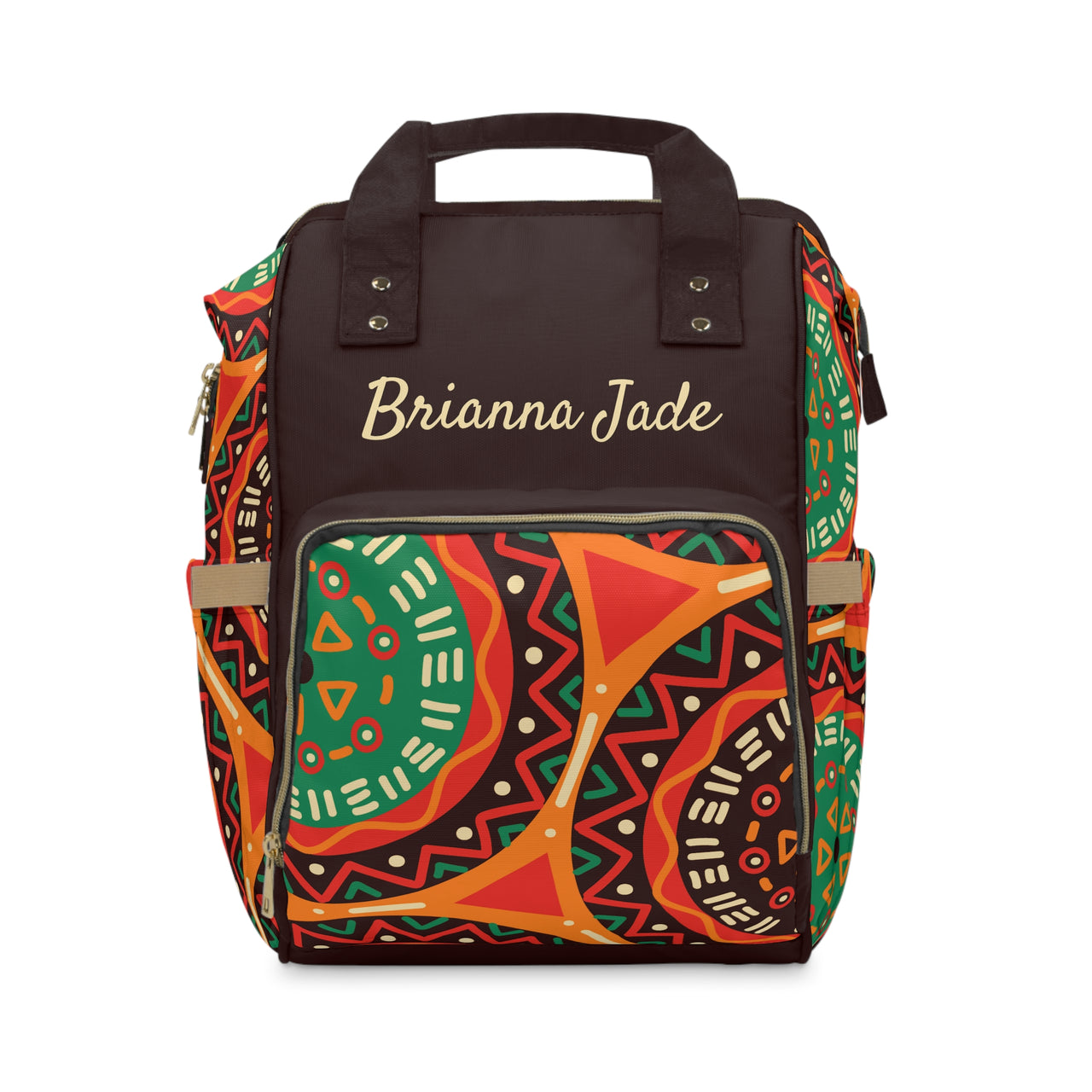 Personalized African Circle Pattern Multifunctional Diaper Backpack, Newborn Gift, Baby Shower Gift, African Backpack