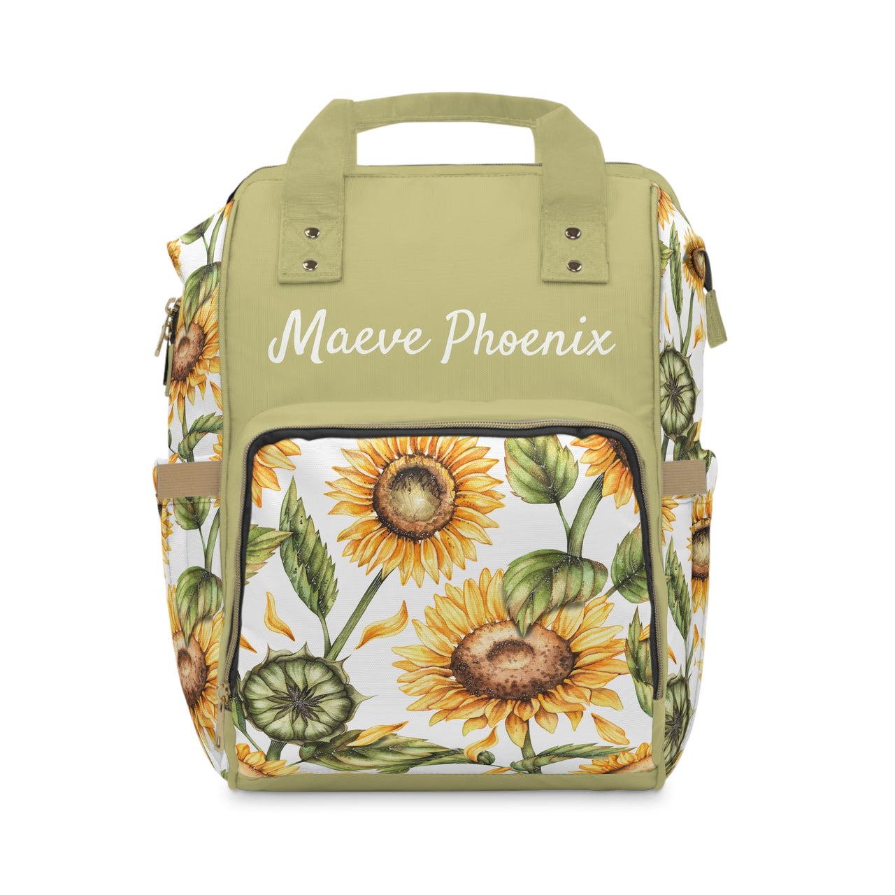 Personalized Sunflower Girls Multifunctional Diaper Backpack, Newborn Gift, Baby Shower Gift, Baby Diaper Bag Nappy Stroller Bag