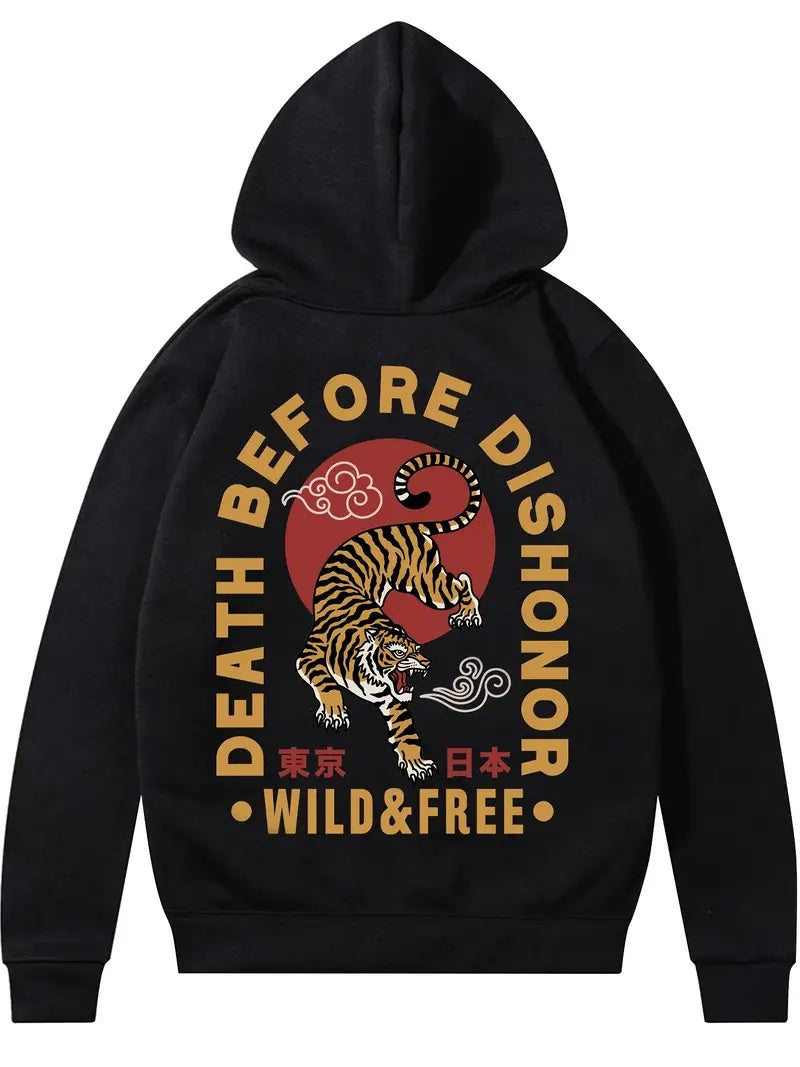 Death Before Dishonor Tattoo Style Graphic Hoodie