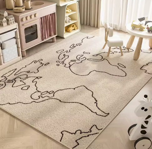 Cartoon Living Room Carpet Machine Washable Reading Area Floor Mat