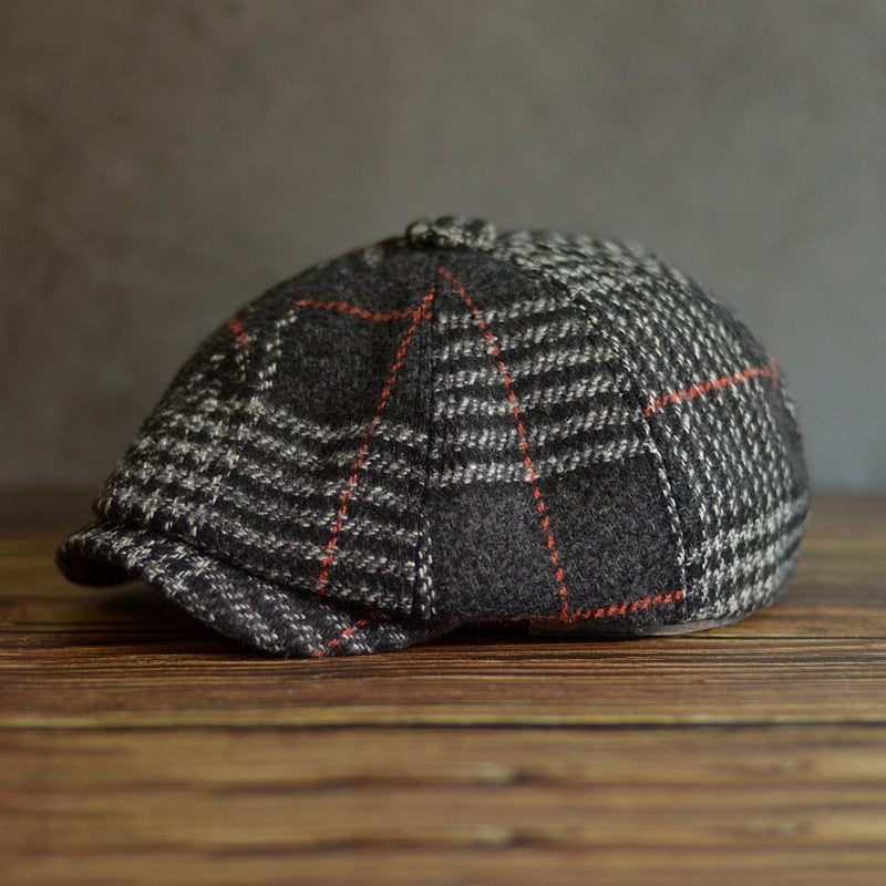 Woolen Octagonal Beret Thickened Autumn And Winter For Men And Women