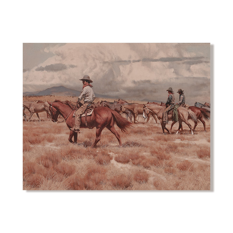 Home Fashion Vintage Cowboy Portrait Oil On Canvas Poster