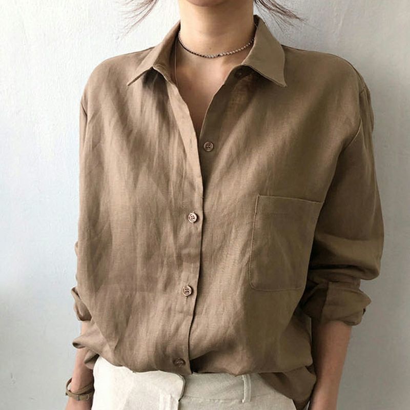 Women's Long-sleeved Shirt For Outer Wear