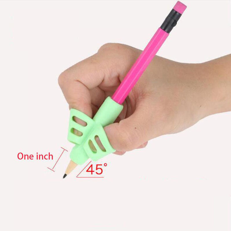Two-Finger Grip Silicone Baby Learning Writing Tool Writing Pen Writing Correction Device Children Stationery Gift 3pcs