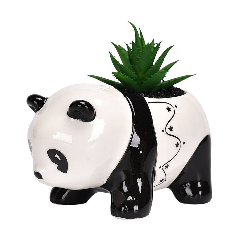 Ceramic Panda Succulent Flower Pot Home Indoor