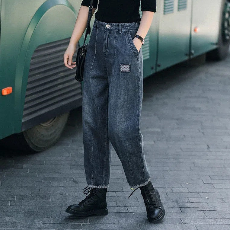 Women's Wide-leg Jeans Fashionable High Waist Straight Loose