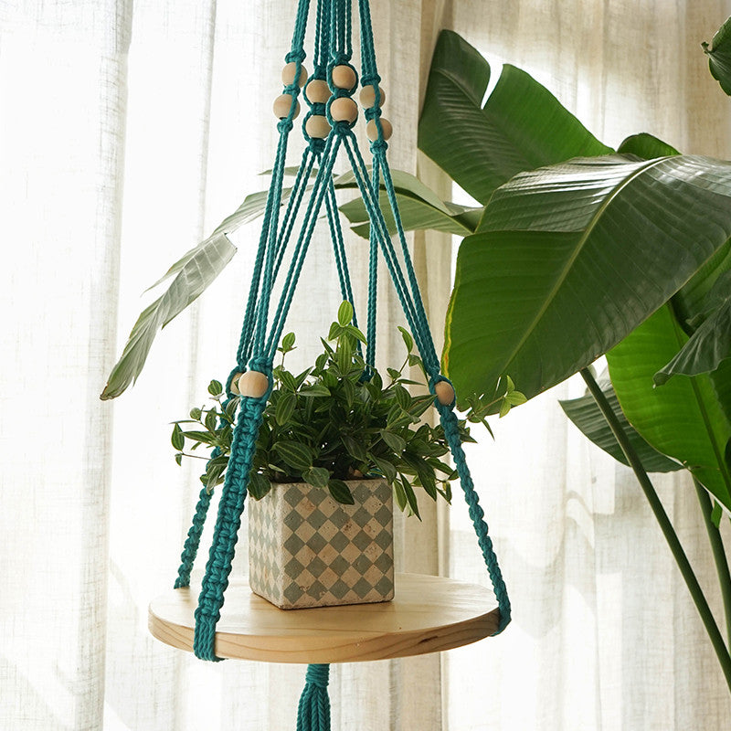 Home Swing Ins Wind Hanging Side Table Flower Pot Weaving Lanyard