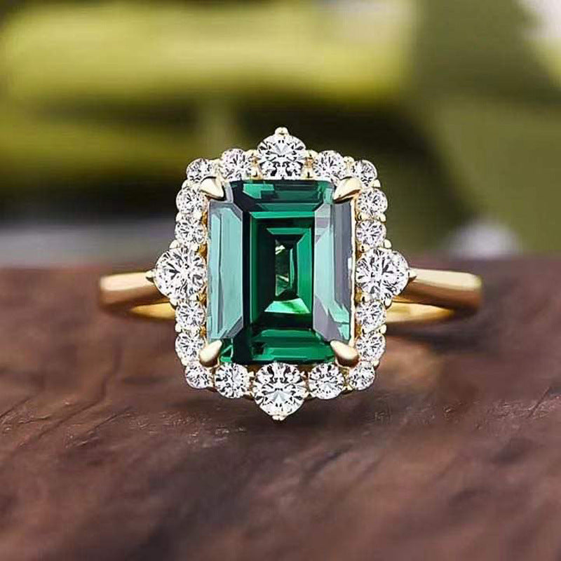 Colored Green Gems Zircon Ring