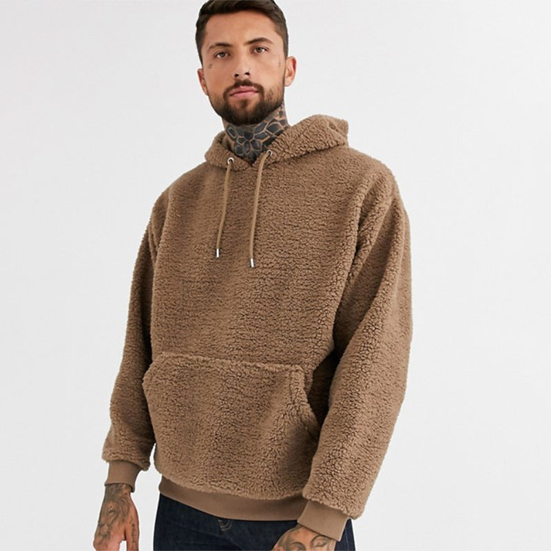Hooded Pullover Men's Plush Long Sleeve Clothes