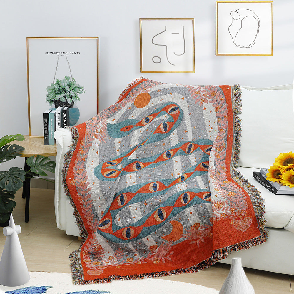 Boho Casual Fringe Sofa Towel Cover Blanket