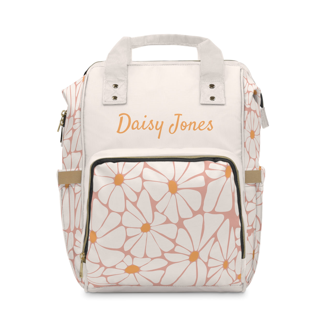 Personalized Boho Daisy Girls Multifunctional Diaper Backpack, Newborn Gift, Baby Shower Gift, Baby Diaper Bag Nappy Stroller Bag