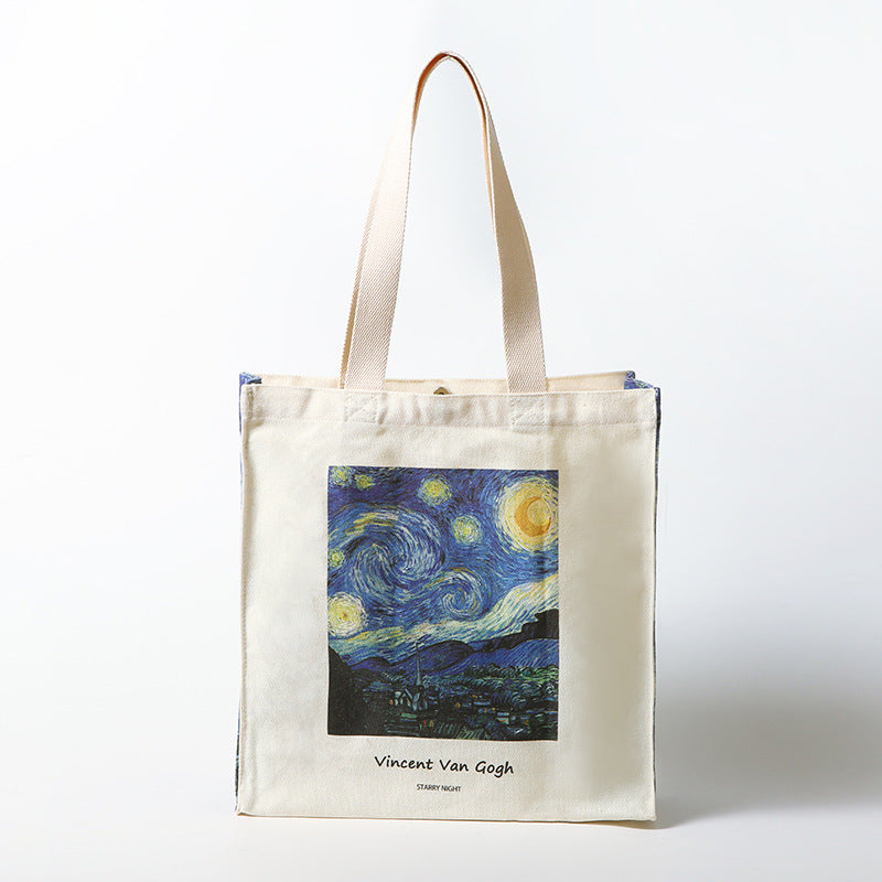 Oil Painting Large Capacity Commuter Shopping Canvas Bag