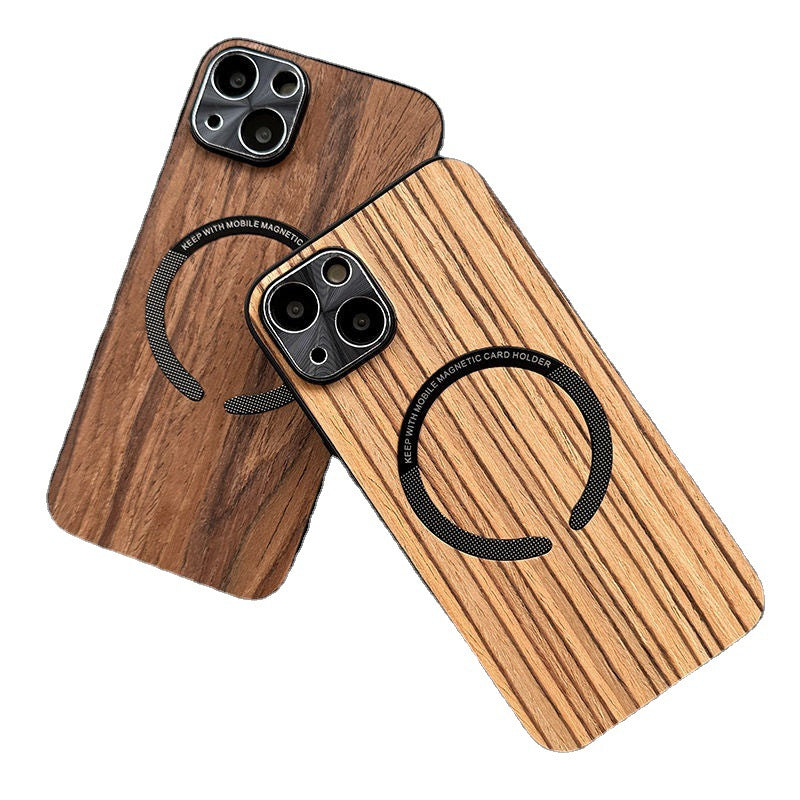 Wood Magnetic All-inclusive Ultra-thin Phone Case