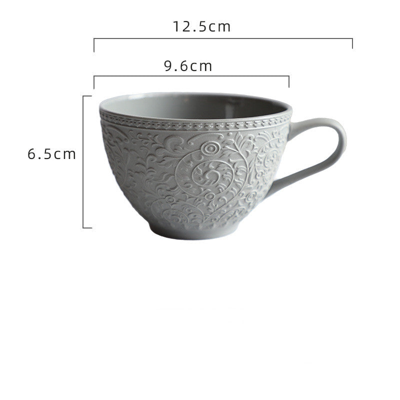 Ceramic Latte Vintage Coffee Cup & Saucer
