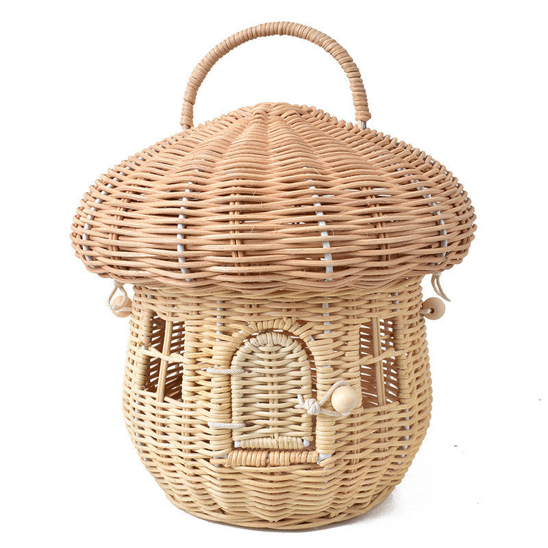 Mushroom Rattan Weave Bag Small Basket