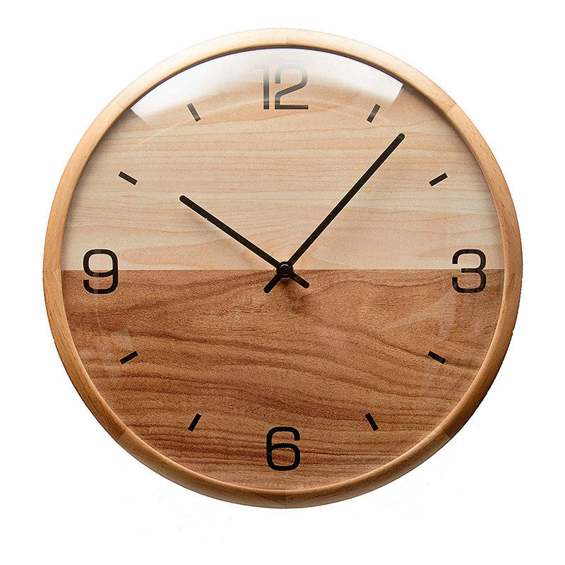 Creative Solid Wood Simple Living Room Silent Quartz Clock