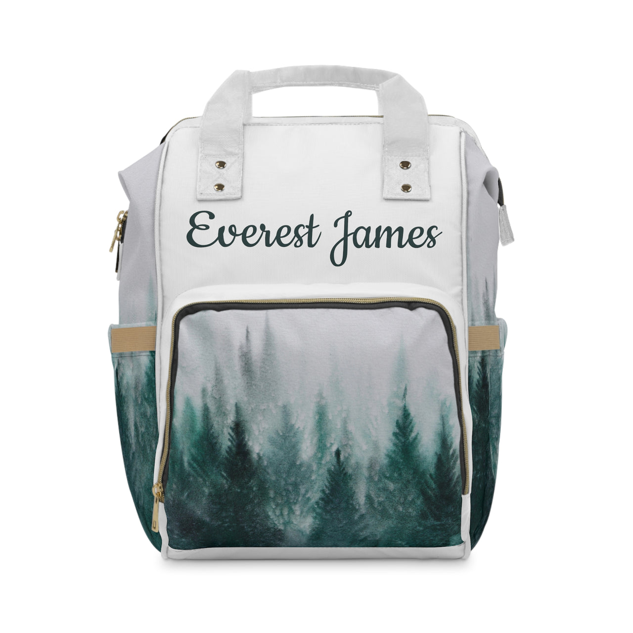 Personalized Forest Pattern Multifunctional Diaper Backpack, Newborn Gift, Baby Shower Gift, Forest Themed Baby Shower