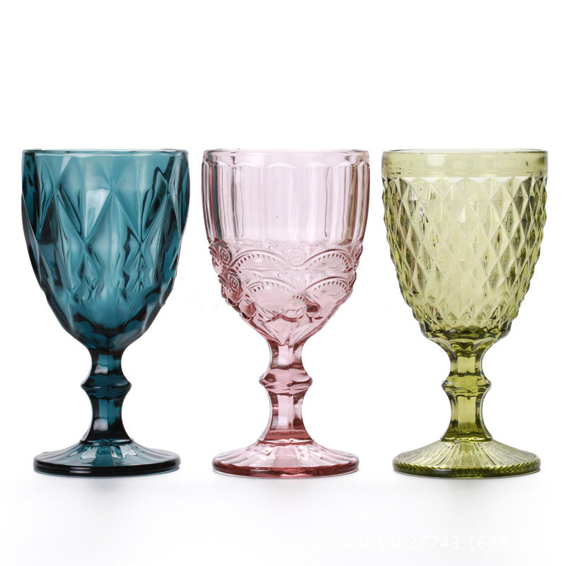 Vintage Embossed Colored Petal Glass