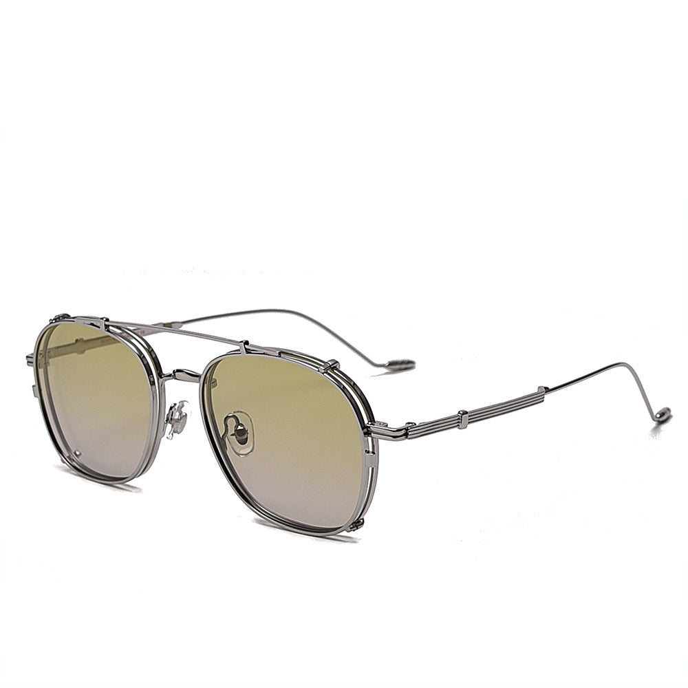 Retro Metal Box Men's Fashion Polarized Sunglasses