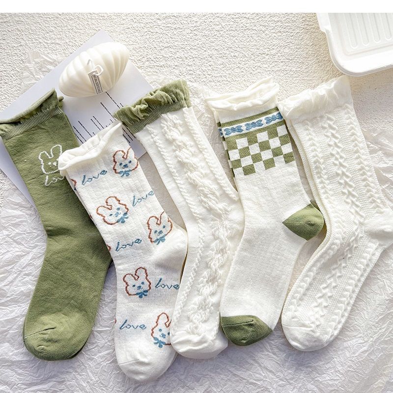White Lace Cartoon Stockings Can Be Spring And Fall Japanese Jk Pile Of Socks Summer
