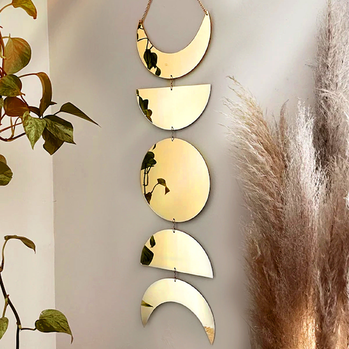 Wall Hanging Sun And Crescent Acrylic Mirror Decoration
