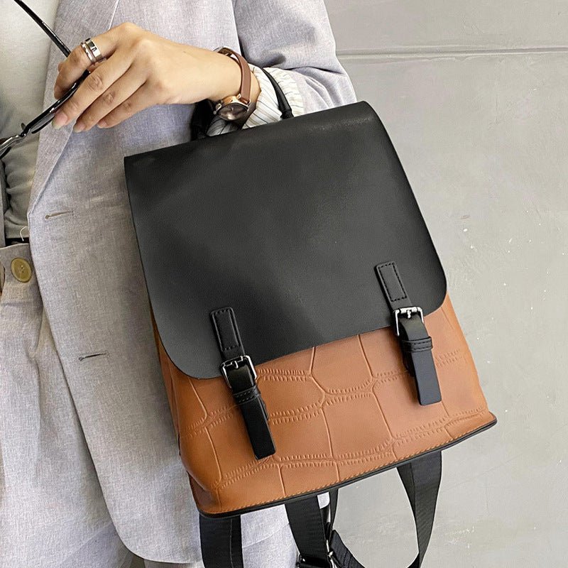 Genuine Leather Assorted Colors Women's Cow Leather Bag Simple Backpack