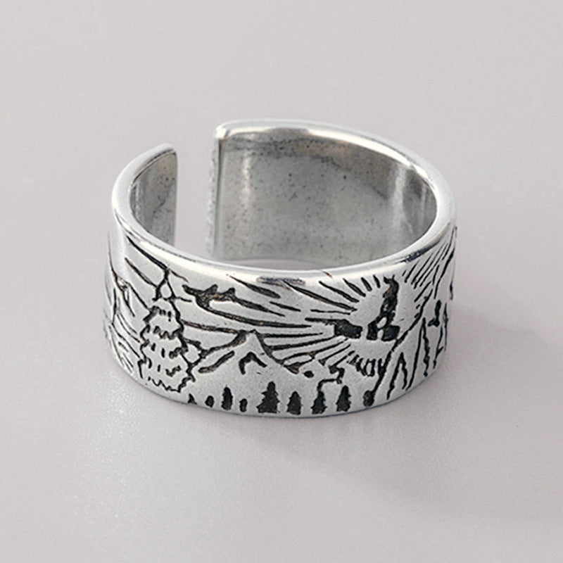 Creative Mountain And River Pattern Ring