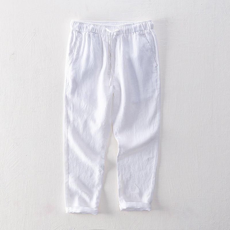 Men's Linen Elastic Waist Casual Pants