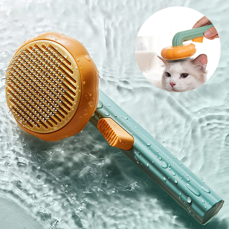 New Pet Cat Brush Hand-held Steel Wire Self-cleaning For Hair Removal