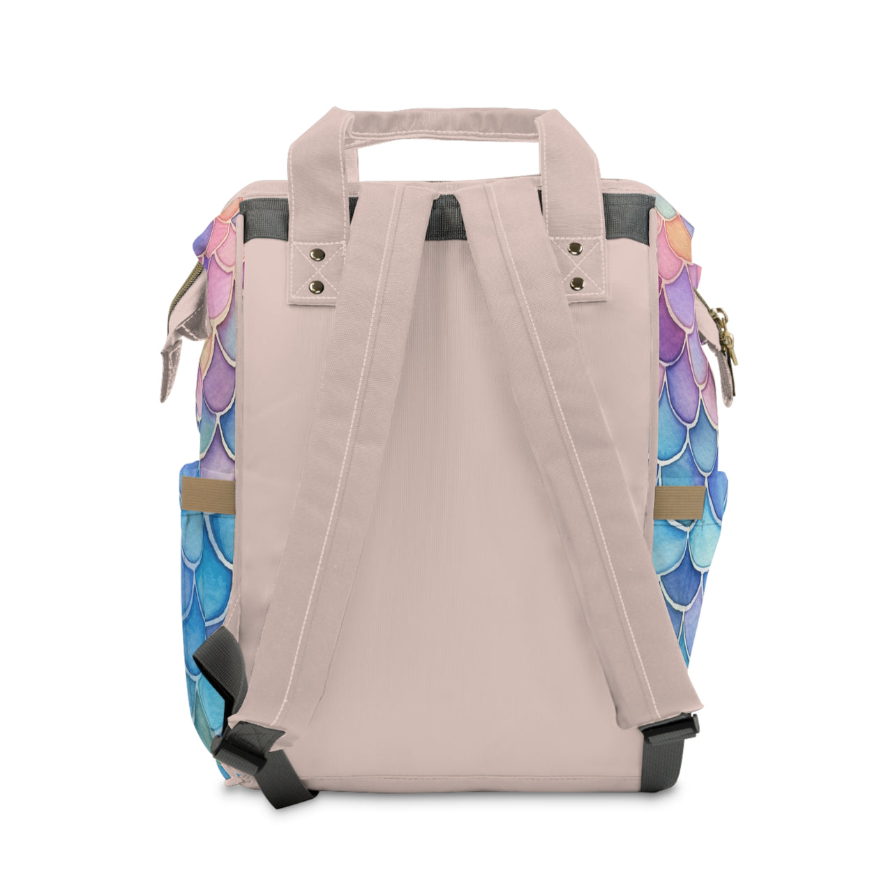 Personalized Mermaid Pattern Multifunctional Diaper Backpack, Newborn Gift, Baby Shower Gift, Mermaid Backpack