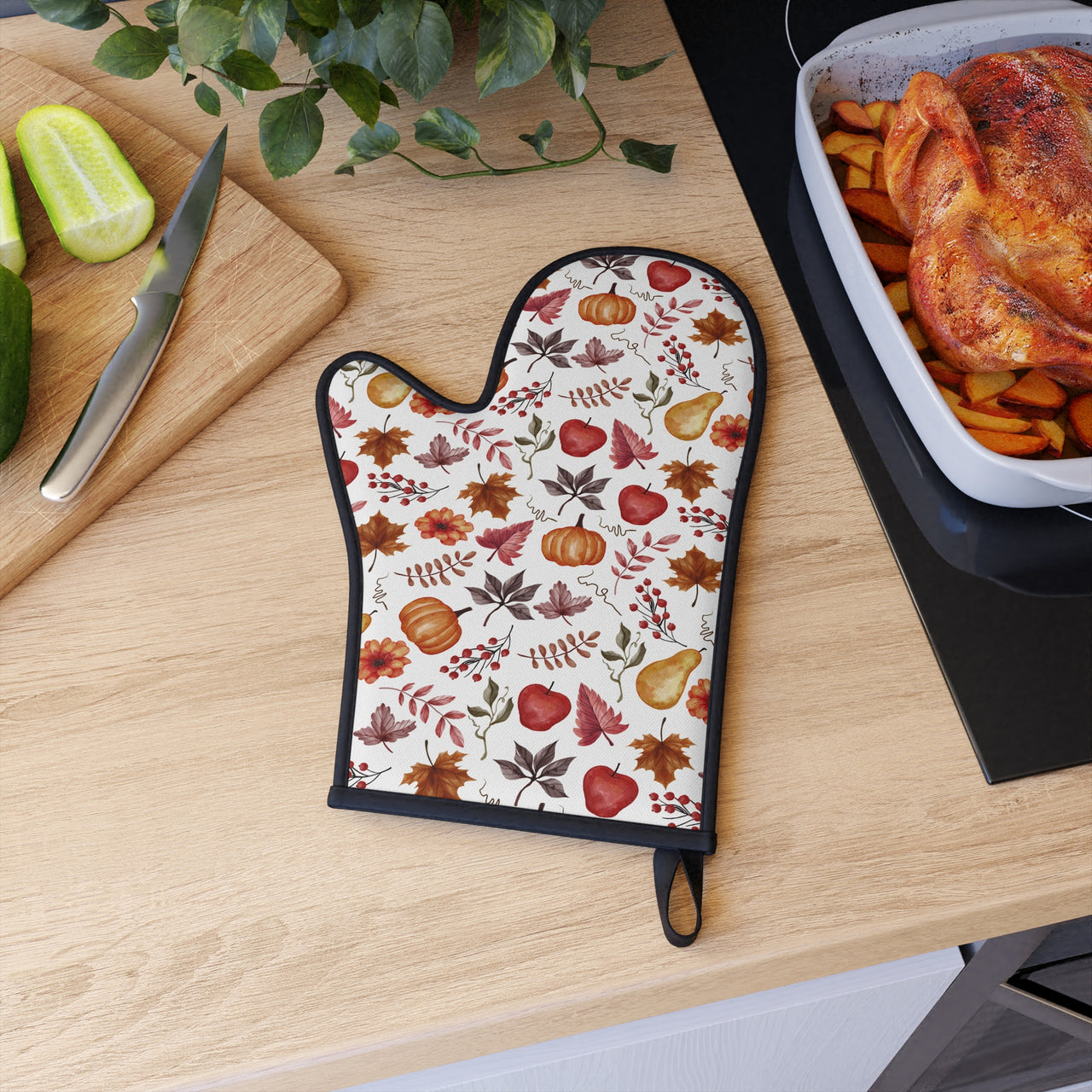 Fall Leaves Oven Glove, Autumn Oven Glove, Thanksgiving Oven Glove